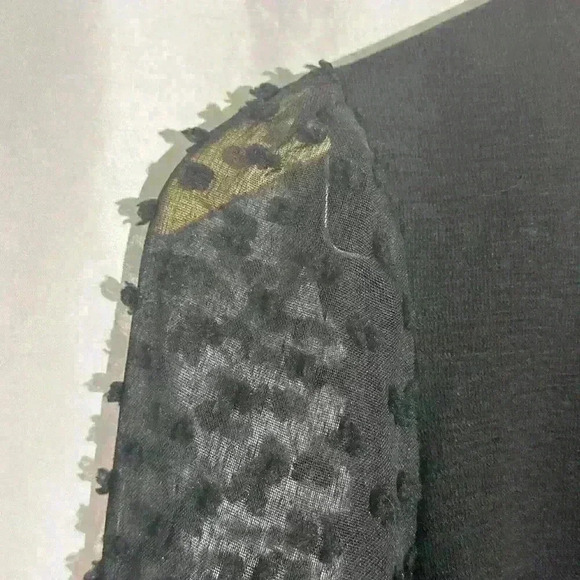 Maeve Anthropologie Women’s Black Sheer Decorative sleeve sweater Size XS - Picture 6 of 8